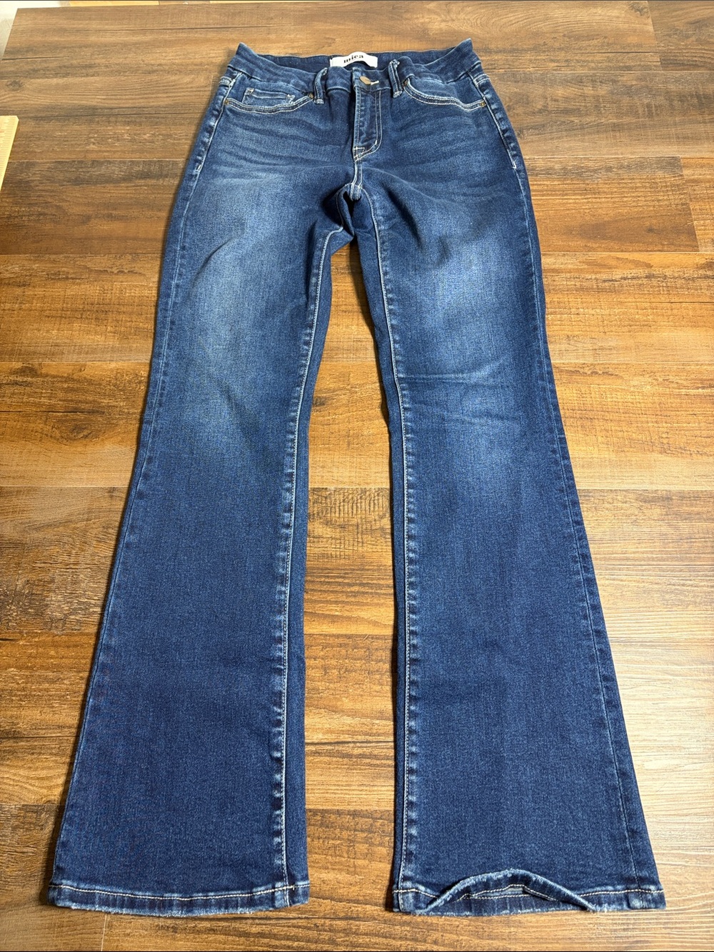 Classic Dark Blue Flare Jeans — Comfort Stretch Denim